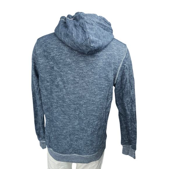 Flag & Anthem Men's Blue Knit Long Sleeve Zip Up Hooded Hoodie Sweatshirt Size L - Picture 2 of 3